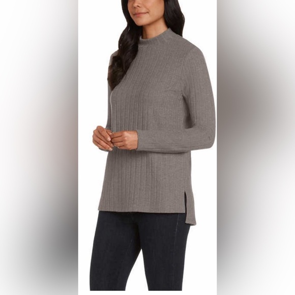 Matty M Ladies' Mock Neck Ribbed Tunic - Picture 2 of 5